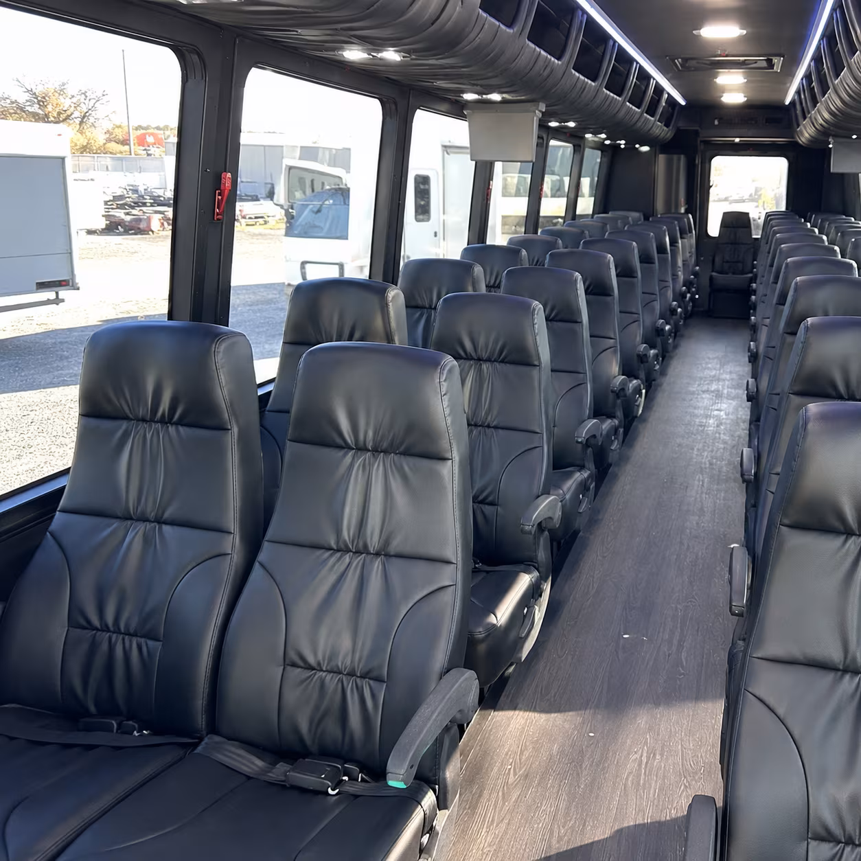 orange long distance transportation onboard seating