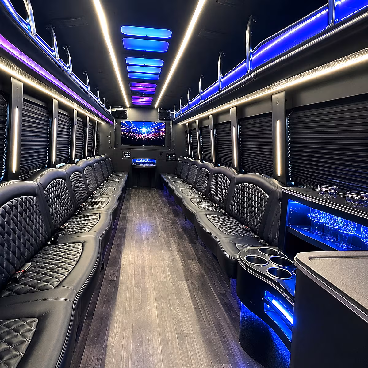 orange quinceaneras sweet 16s party bus rental