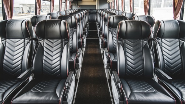 54 passenger charter bus inside costa mesa